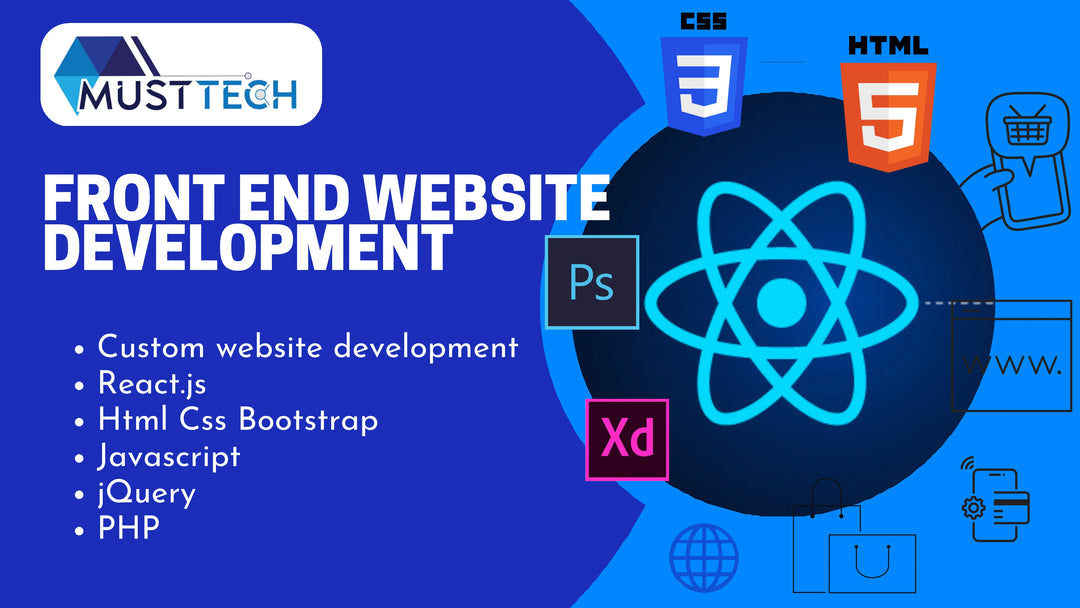 I will be your front end web developer using HTML,CSS, bootstrap,react js and jquery (1 page)